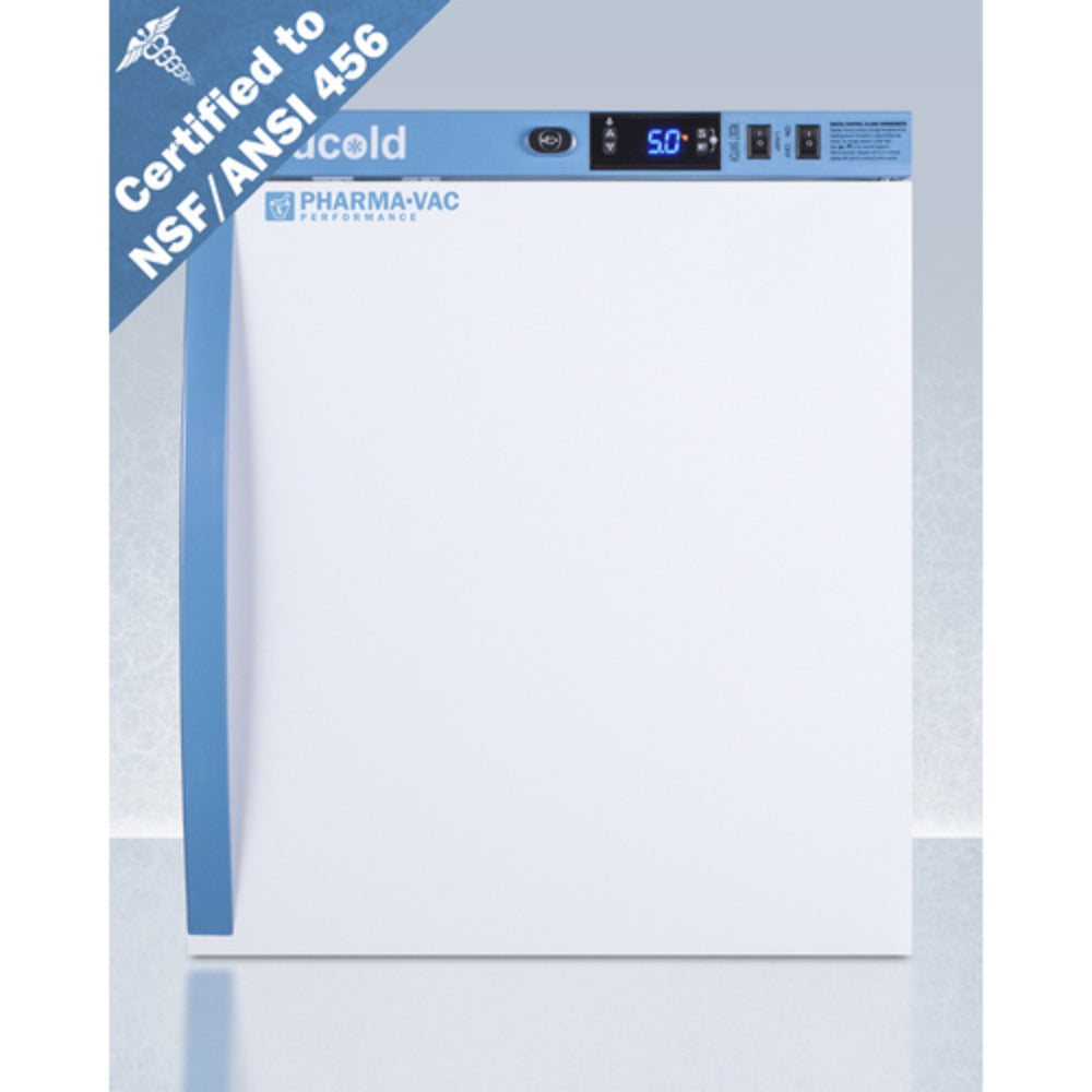 Summit Appliance Pharma-Vac Series 1 cu.ft. White Finish Compact Vaccine Refrigerator - NSF/ANSI 456