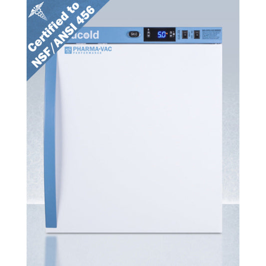 Summit Appliance Pharma-Vac Series 1 cu.ft. White Finish Compact Vaccine Refrigerator - NSF/ANSI 456