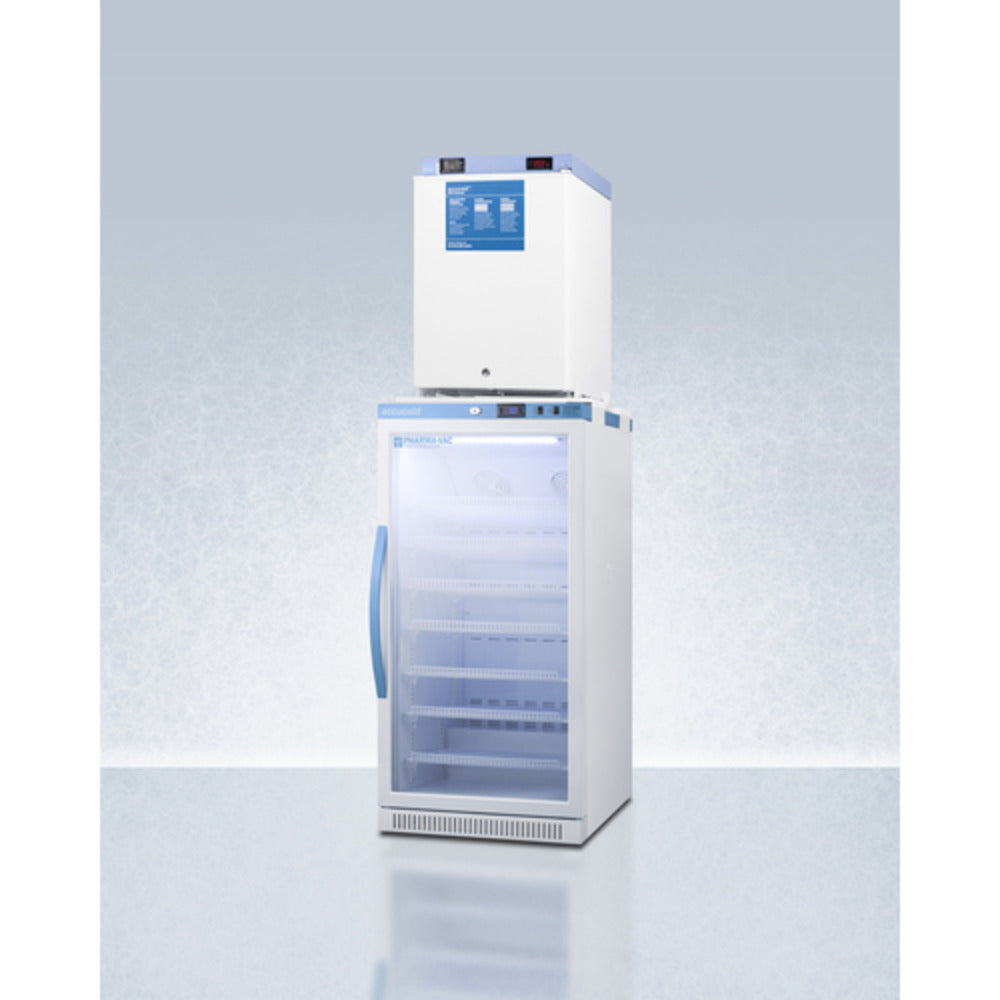 Summit Appliance Pharma-Vac Series 10 cu.ft. White Finish Glass Door All-Refrigerator and All-Freezer Combo