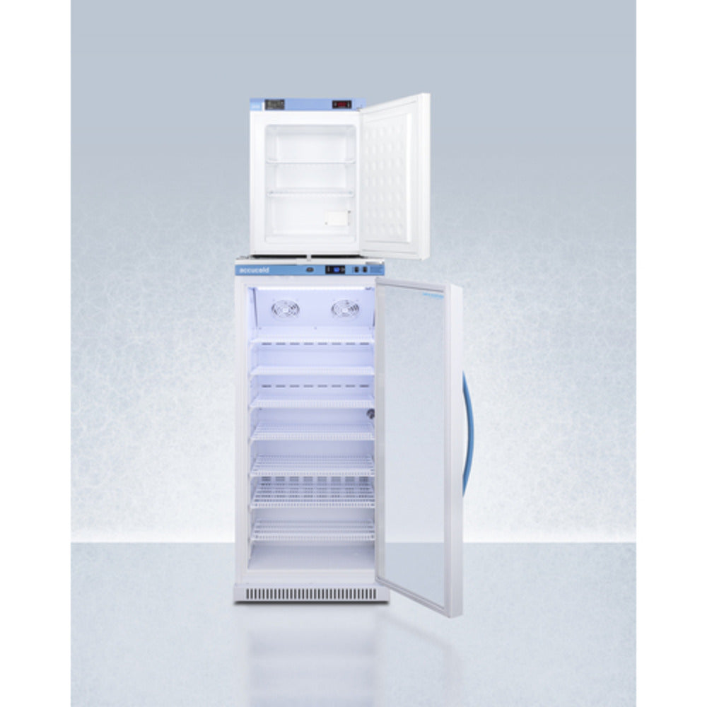 Summit Appliance Pharma-Vac Series 10 cu.ft. White Finish Glass Door All-Refrigerator and All-Freezer Combo