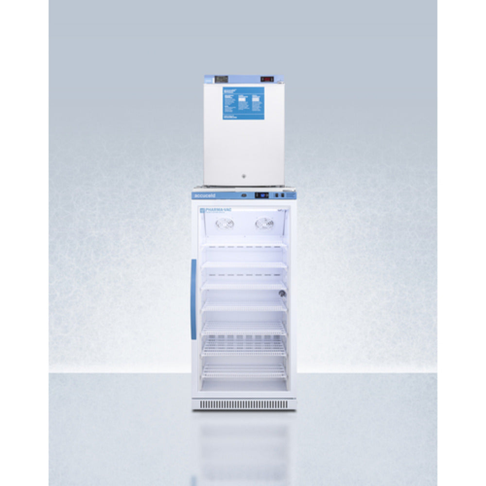 Summit Appliance Pharma-Vac Series 10 cu.ft. White Finish Glass Door All-Refrigerator and All-Freezer Combo