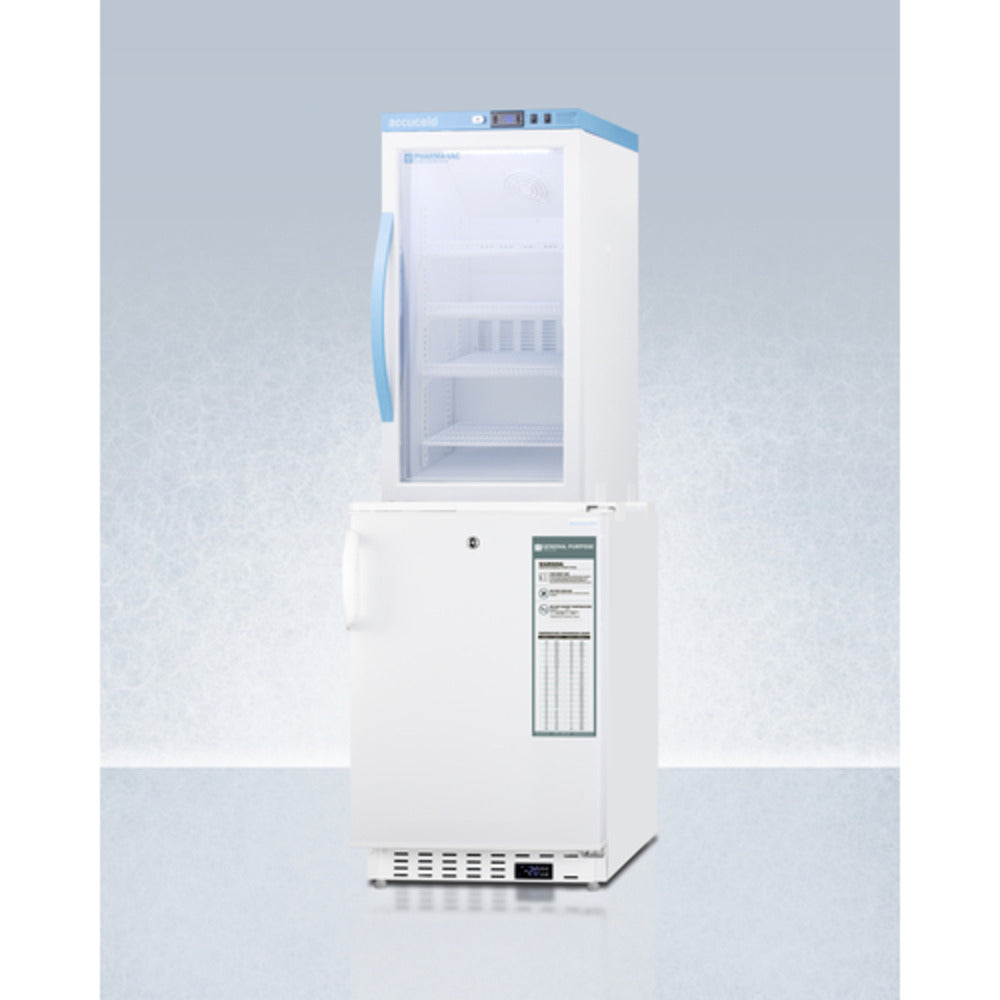 Summit Appliance Pharma-Vac Series 20" White Finish Vaccine Refrigerator and Freezer Combo
