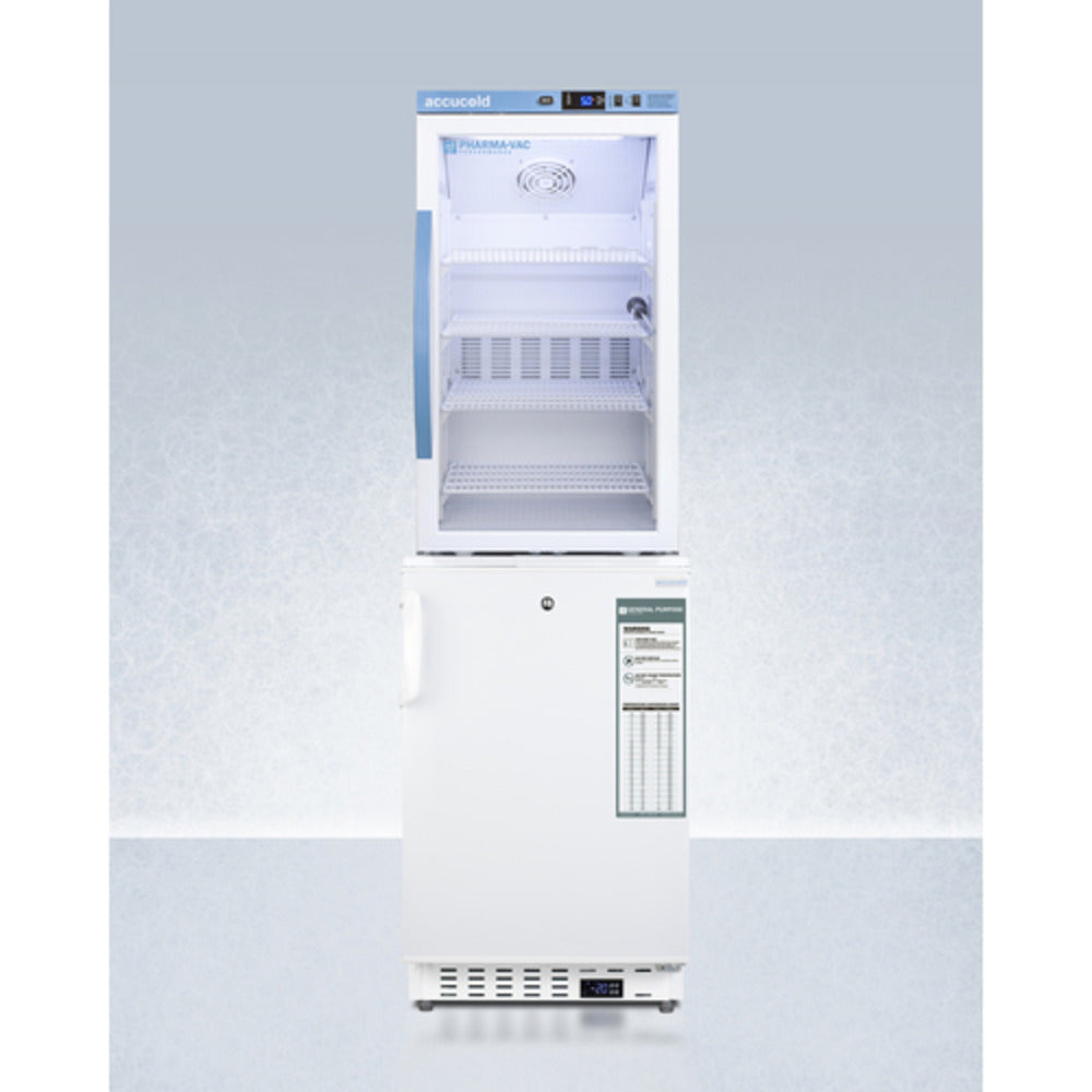 Summit Appliance Pharma-Vac Series 20" White Finish Vaccine Refrigerator and Freezer Combo