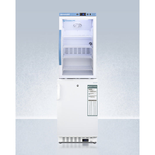 Summit Appliance Pharma-Vac Series 20" White Finish Vaccine Refrigerator and Freezer Combo