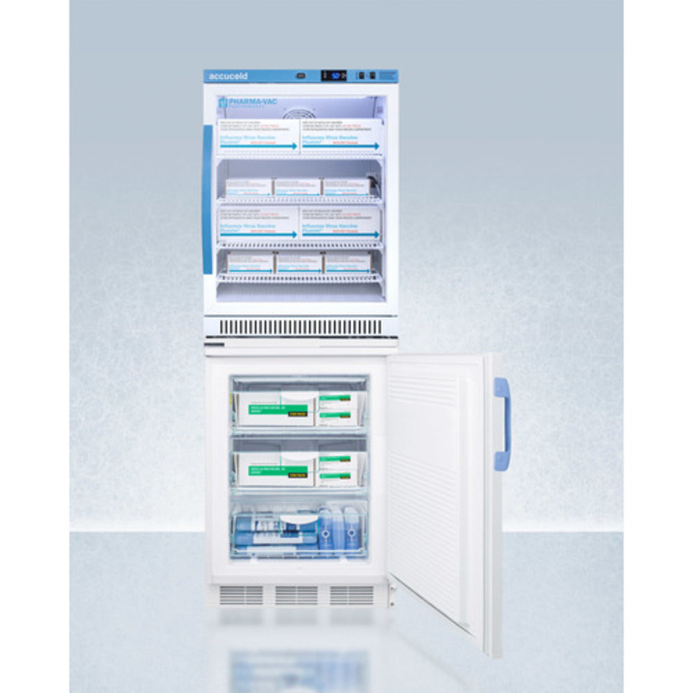 Summit Appliance Pharma-Vac Series 24" White Finish All-Refrigerator and All-Freezer Combo