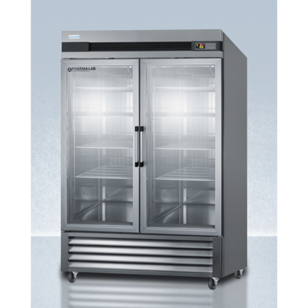 Summit Appliance Pharma-Vac Series 49 cu. ft. Stainless Steel Finish Glass Door Upright Pharmacy Refrigerator