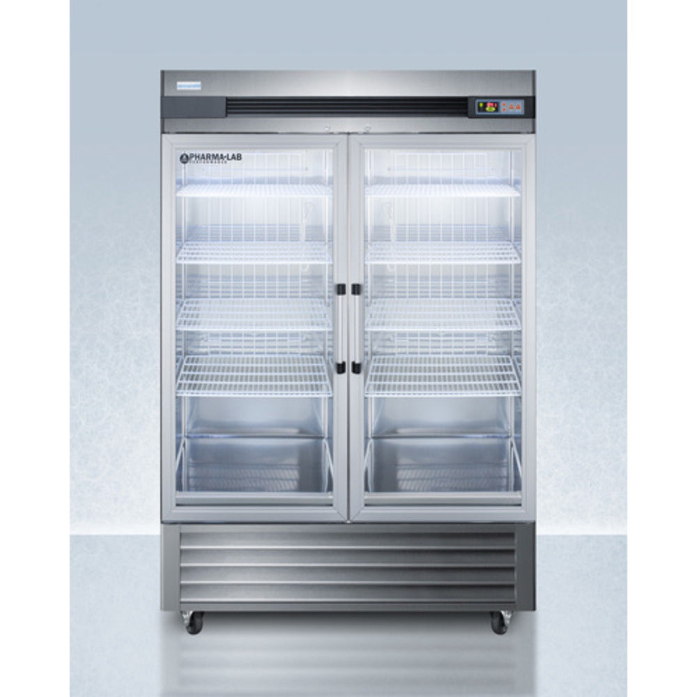 Summit Appliance Pharma-Vac Series 49 cu. ft. Stainless Steel Finish Glass Door Upright Pharmacy Refrigerator