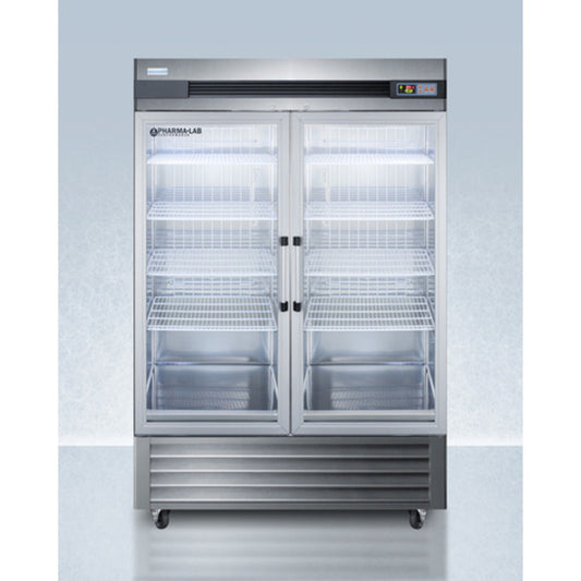 Summit Appliance Pharma-Vac Series 49 cu. ft. Stainless Steel Finish Glass Door Upright Pharmacy Refrigerator
