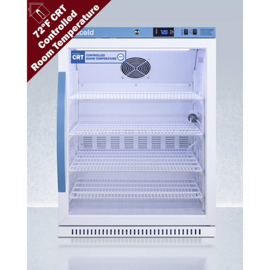 Summit Appliance Pharma-Vac Series 6 cu.ft. White Finish Glass Door Recessed Upright Controlled Room Temperature Cabinet