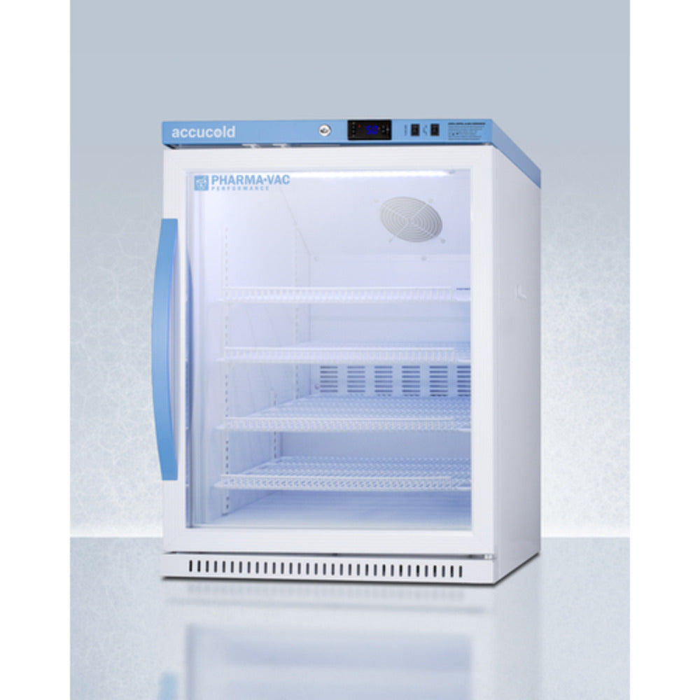 Summit Appliance Pharma-Vac Series 6 cu.ft. White Finish Glass Door Recessed Vaccine Refrigerator