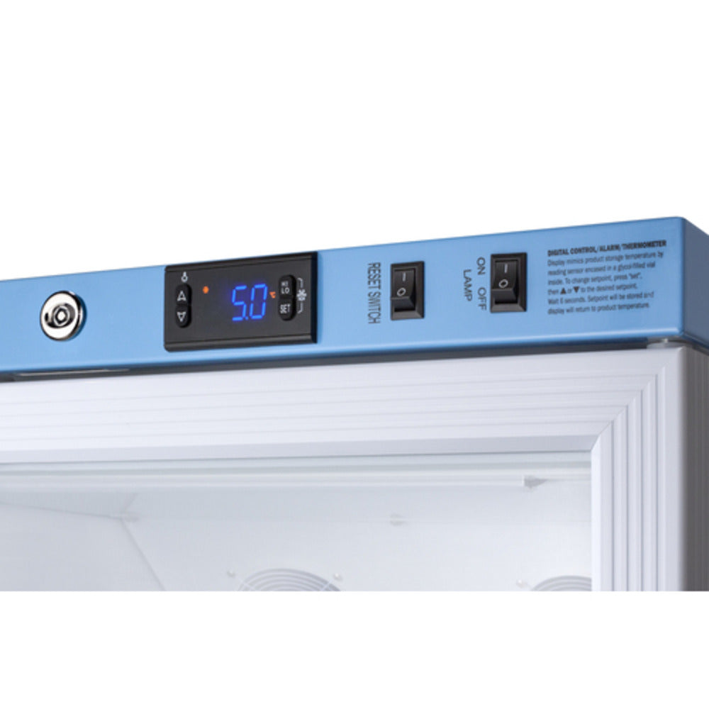 Summit Appliance Pharma-Vac Series 6 cu.ft. White Finish Glass Door Recessed Vaccine Refrigerator with Digital Data Logger