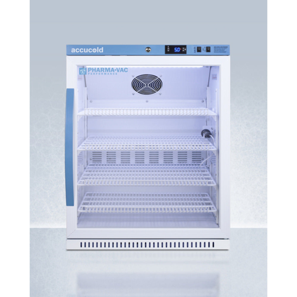 Summit Appliance Pharma-Vac Series 6 cu.ft. White Finish Glass Door Recessed Vaccine Refrigerator