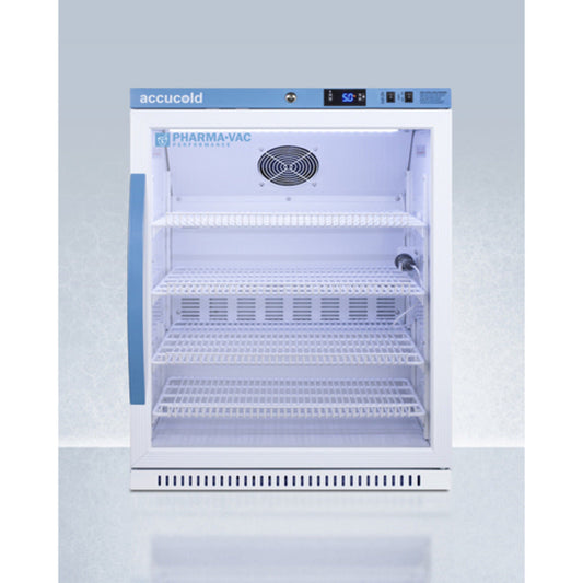 Summit Appliance Pharma-Vac Series 6 cu.ft. White Finish Glass Door Recessed Vaccine Refrigerator