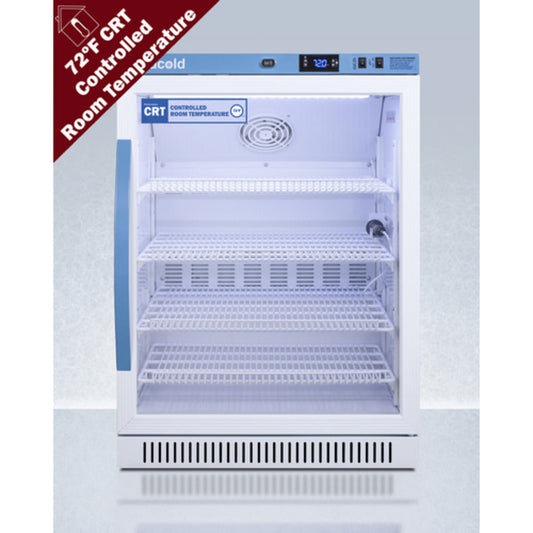 Summit Appliance Pharma-Vac Series 6 cu.ft. White Finish Glass Door Upright Controlled Room Temperature Cabinet
