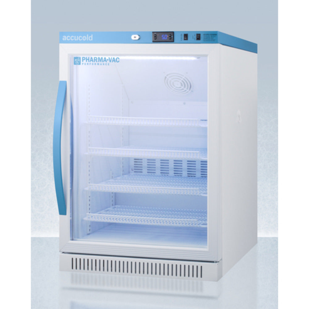 Summit Appliance Pharma-Vac Series 6 cu.ft. White Finish Glass Door Vaccine Refrigerator