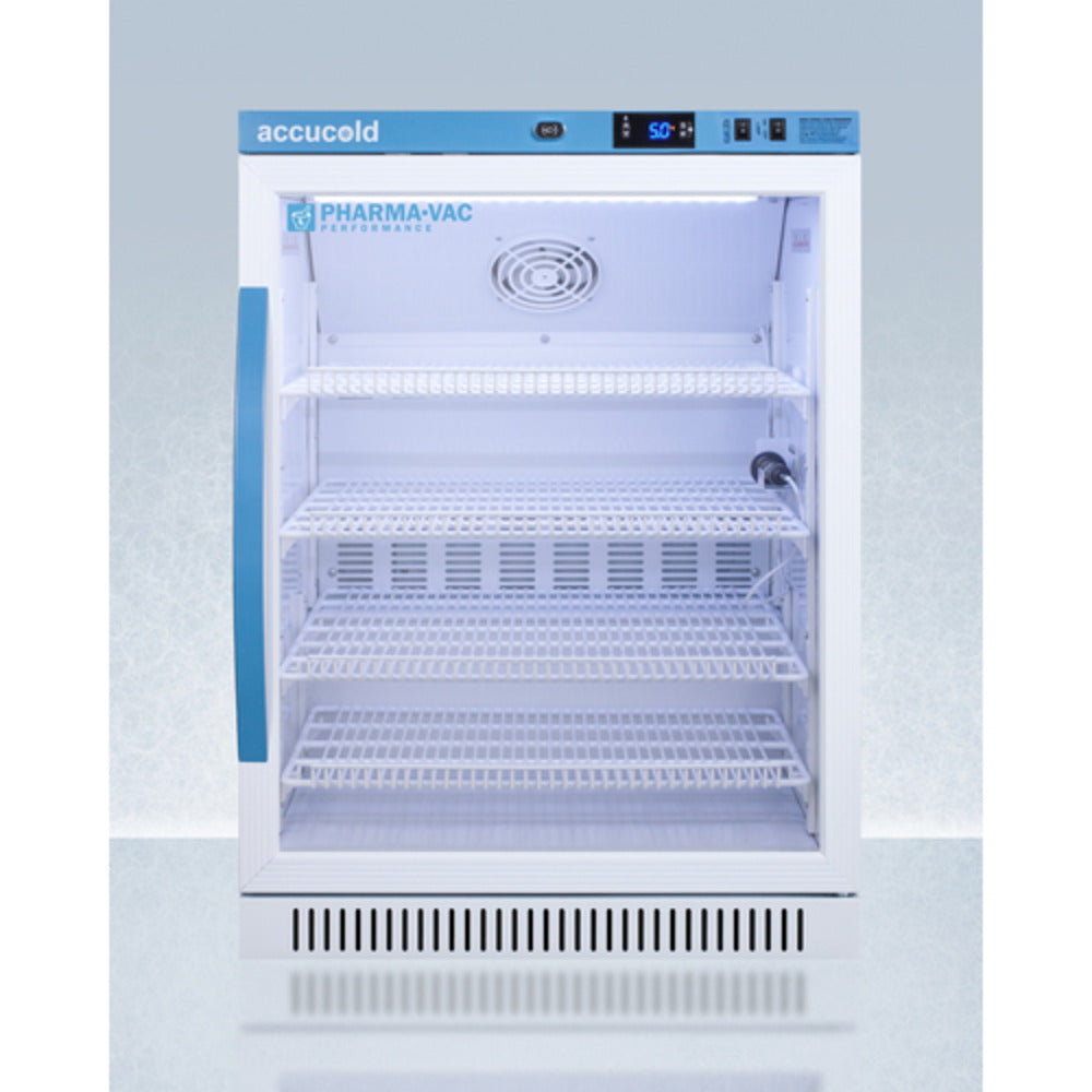 Summit Appliance Pharma-Vac Series 6 cu.ft. White Finish Glass Door Vaccine Refrigerator