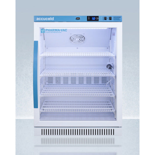 Summit Appliance Pharma-Vac Series 6 cu.ft. White Finish Glass Door Vaccine Refrigerator