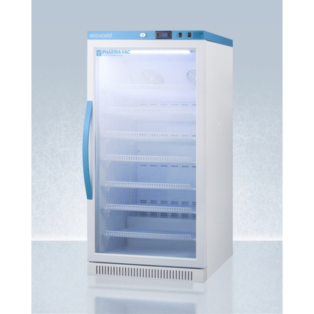 Summit Appliance Pharma-Vac Series 8 cu.ft. White Finish Glass Door Upright Vaccine Refrigerator