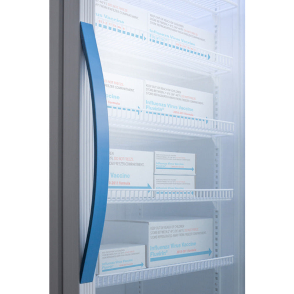 Summit Appliance Pharma-Vac Series 8 cu.ft. White Finish Glass Door Upright Vaccine Refrigerator - NSF/ANSI 456