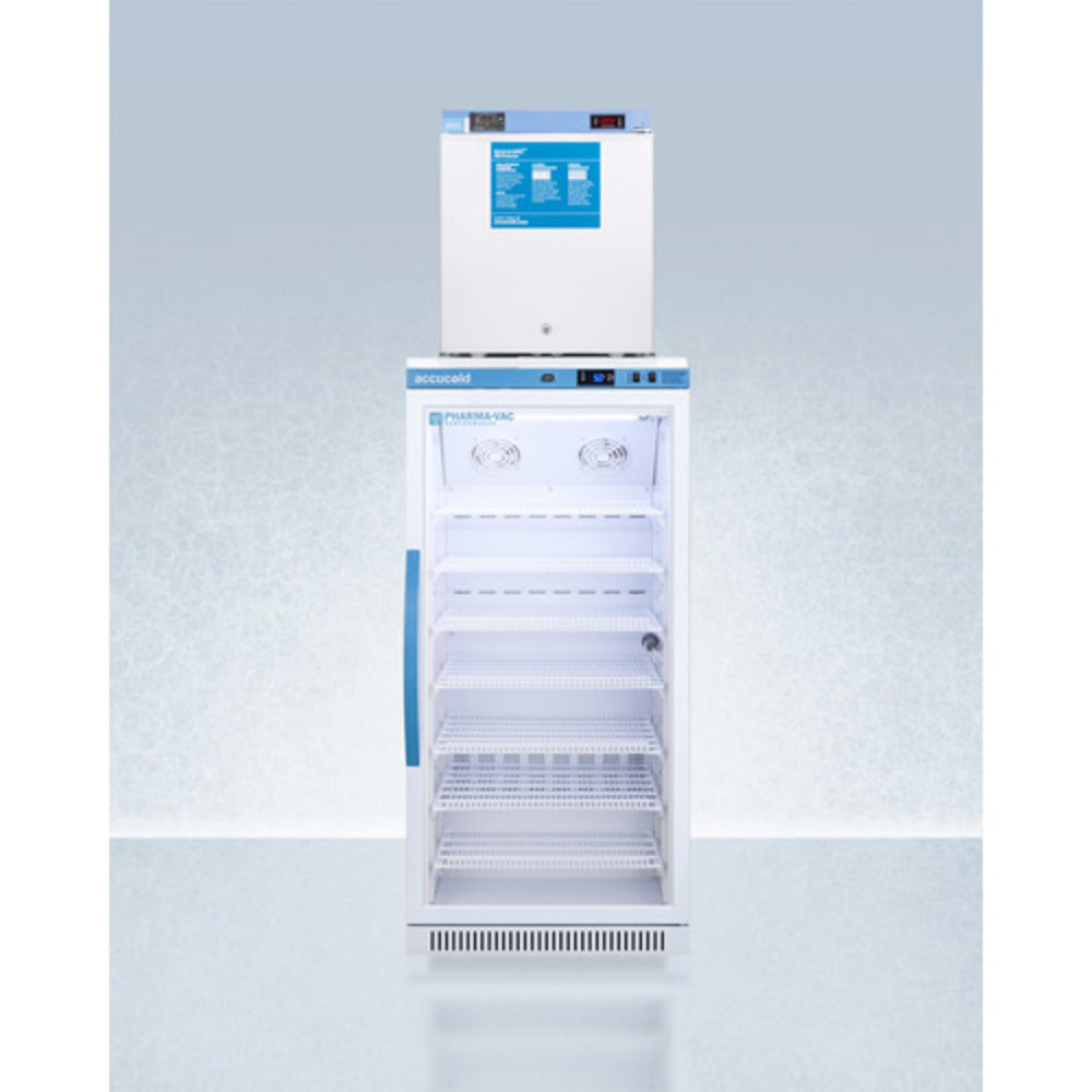 Summit Appliance Pharma-Vac Series 9 cu.ft. White Finish Glass Door All-Refrigerator and All-Freezer Combo