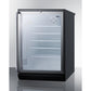 Summit Appliance SCR600 Series 24" Black Finish Beverage Center with Full-Length Towel Bar Handle