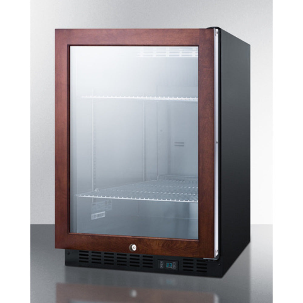 Summit Appliance SCR610 Series 24" Panel-Ready/Black Finish Built-In Beverage Center with Glass Door