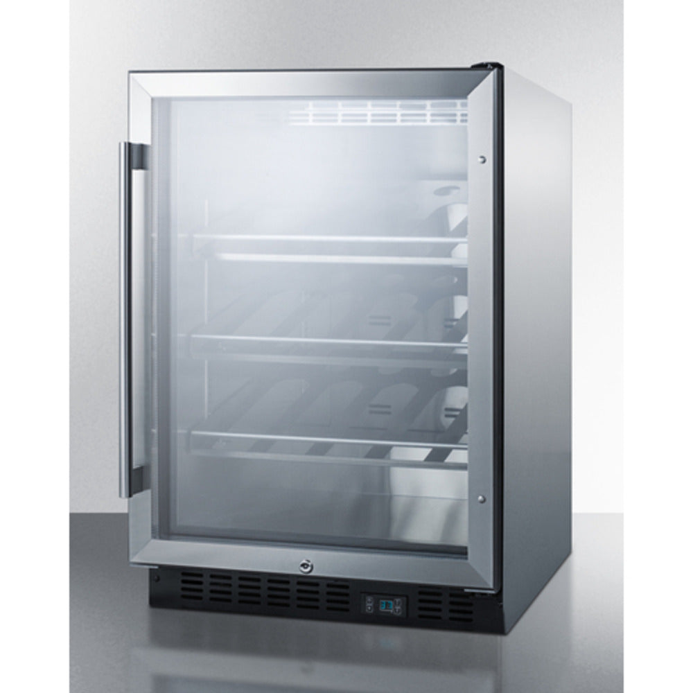 Summit Appliance SCR610 Series 24" Stainless Steel Built-In Single Zone Commercial Wine Cellar