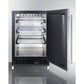 Summit Appliance SCR610 Series 24" Stainless Steel/Black Finish Built-In Mini Reach-In Beverage Center with Dolly