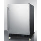 Summit Appliance SCR610 Series 24" Stainless Steel/Black Finish Built-In Mini Reach-In Beverage Center with Dolly