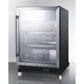 Summit Appliance SCR610 Series 24" Stainless Steel/Black Finish Built-In Mini Reach-In Beverage Center with Glass Door & Dolly