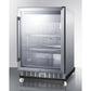 Summit Appliance SCR611 Series 24" Stainless Steel Outdoor Mini Reach-In Beverage Center with Dolly