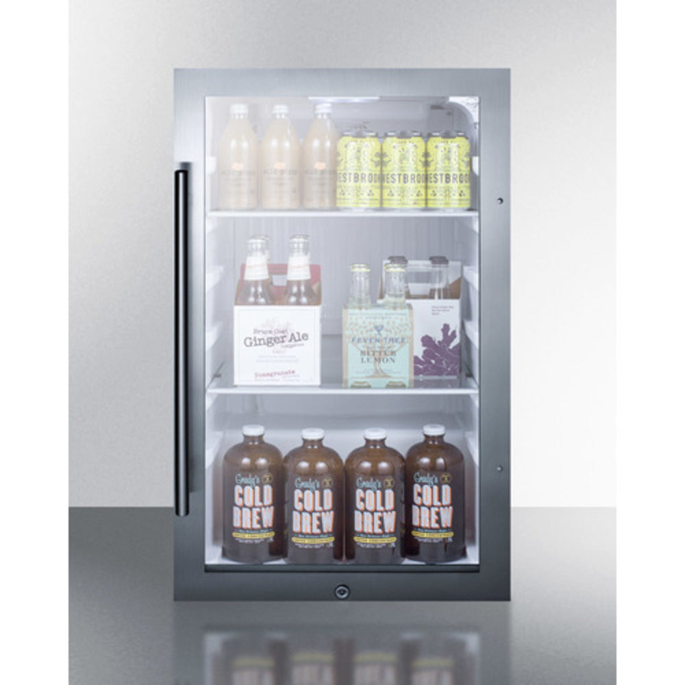 Summit Appliance Shallow Depth 19" 3 cu.ft. Black/White Finish Beverage Cooler - ADA Compliant
