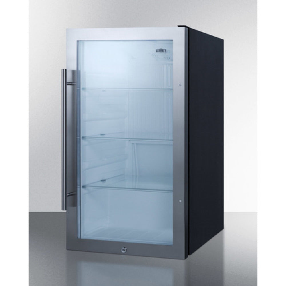 Summit Appliance Shallow Depth 19" 3 cu.ft. Black/White Finish Beverage Cooler - ADA Compliant