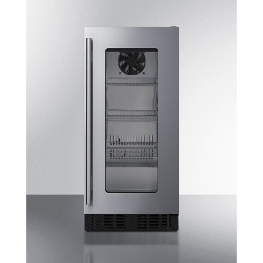 Summit Appliance Shallow Depth Series 15" Black Finish Built-In Beverage Center