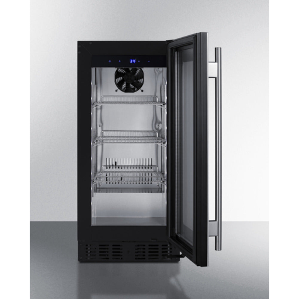 Summit Appliance Shallow Depth Series 15" Black Finish Built-In Beverage Center