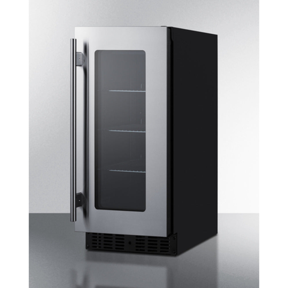 Summit Appliance Shallow Depth Series 15" Black Finish Built-In Beverage Center
