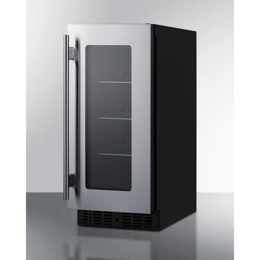 Summit Appliance Shallow Depth Series 15" Black Finish Built-In Beverage Center