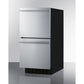 Summit Appliance Shallow Depth Series 15" Panel-Ready/Stainless Steel 2-Drawer All-Refrigerator