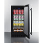 Summit Appliance Shallow Depth Series 15" Stainless Steel/Black Finish Built-In All-Refrigerator