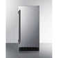 Summit Appliance Shallow Depth Series 15" Stainless Steel/Black Finish Built-In All-Refrigerator