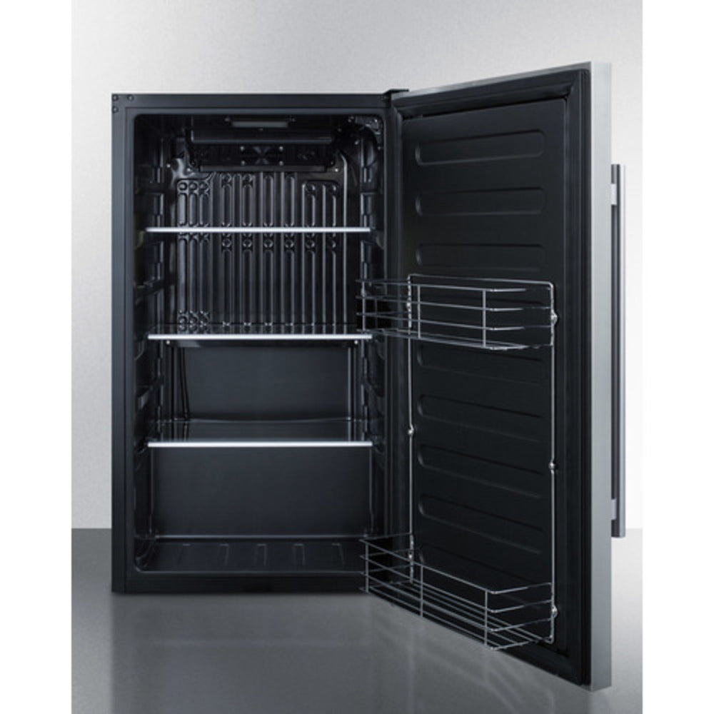 Summit Appliance Shallow Depth Series 19" Stainless Steel Finish Built-In All-Refrigerator