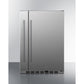 Summit Appliance Shallow Depth Series 19" Stainless Steel Finish Built-In All-Refrigerator with Slide-Out Storage Compartment