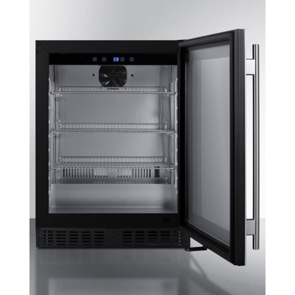 Summit Appliance Shallow Depth Series 24" Black Finish Built-In Beverage Center