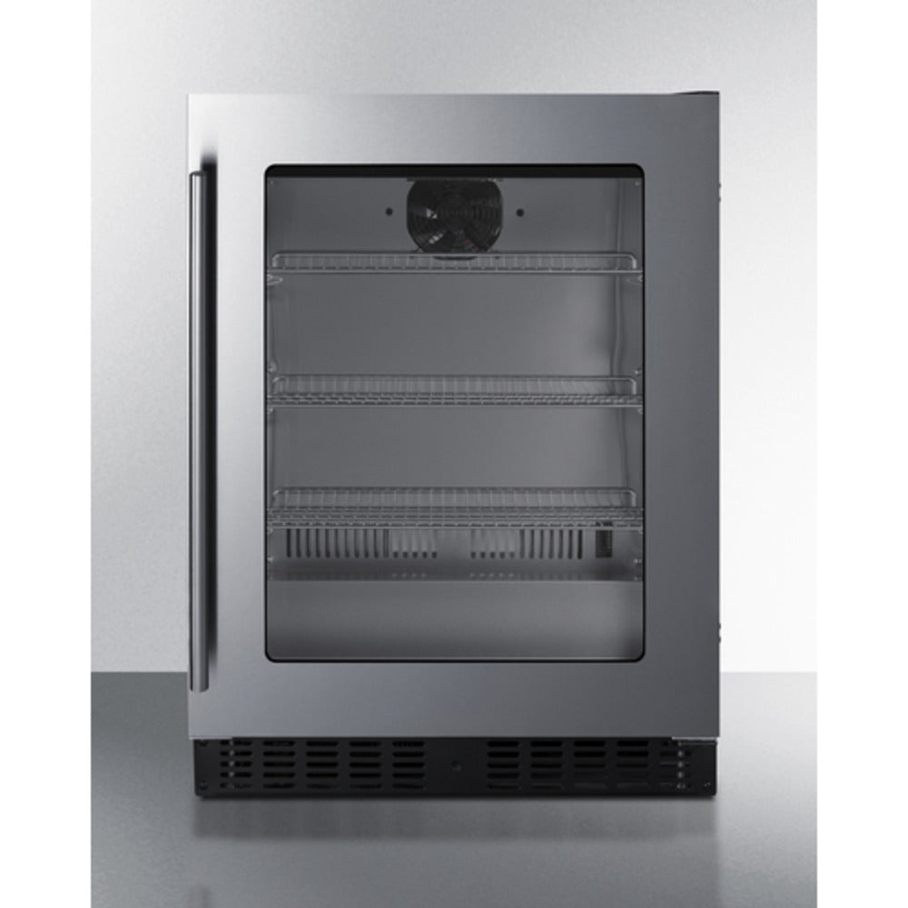 Summit Appliance Shallow Depth Series 24" Black Finish Built-In Beverage Center