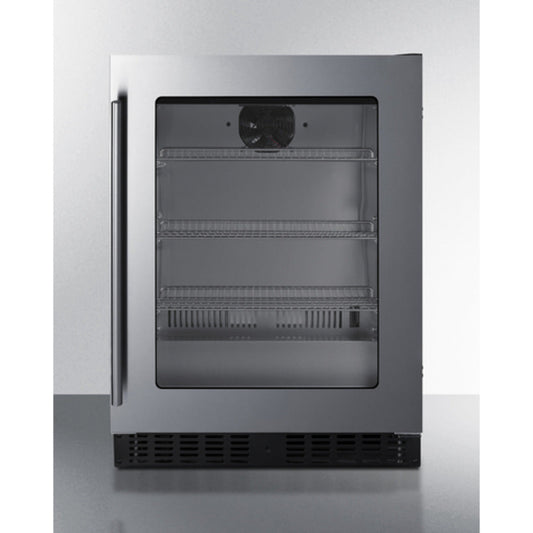 Summit Appliance Shallow Depth Series 24" Black Finish Built-In Beverage Center