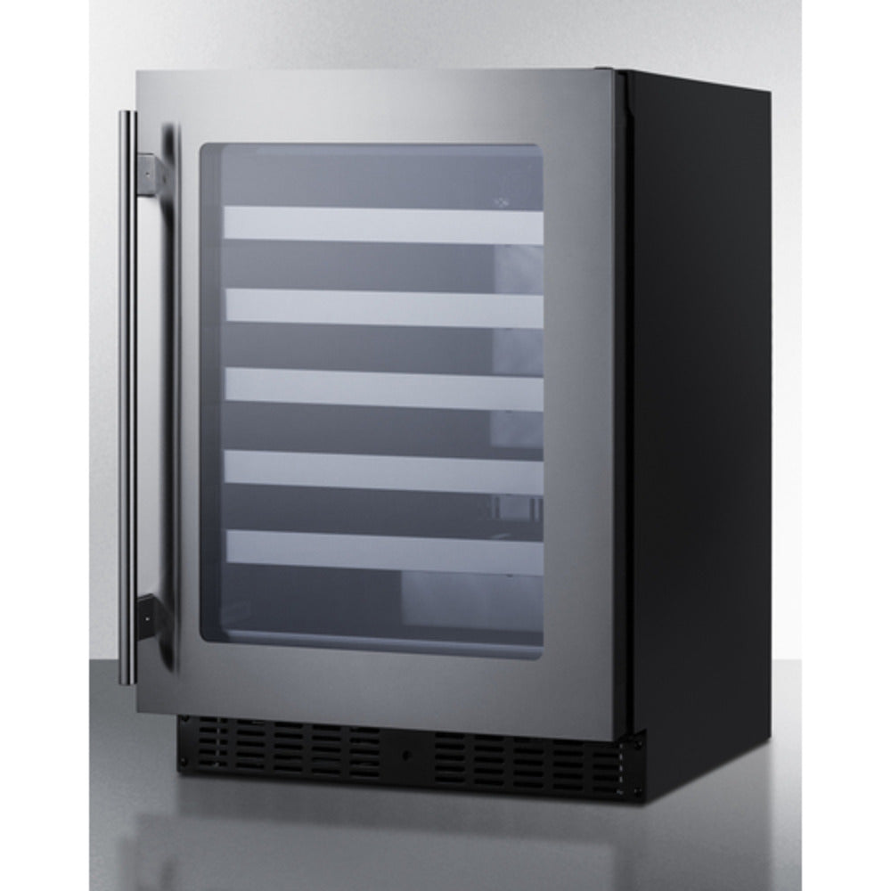 Summit Appliance Shallow Depth Series 24" Black Finish Built-In Wine Cellar