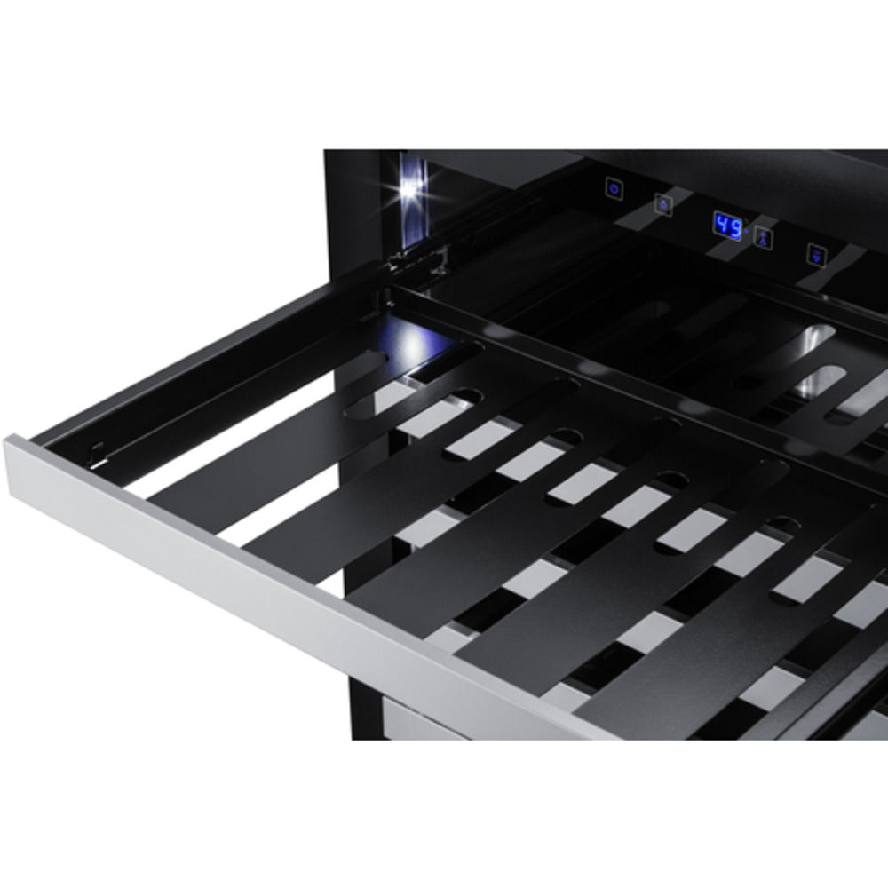 Summit Appliance Shallow Depth Series 24" Black Finish Built-In Wine Cellar