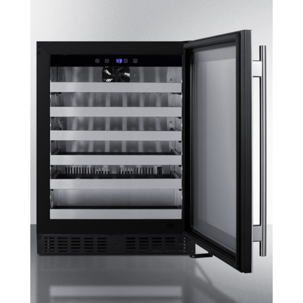 Summit Appliance Shallow Depth Series 24" Black Finish Built-In Wine Cellar