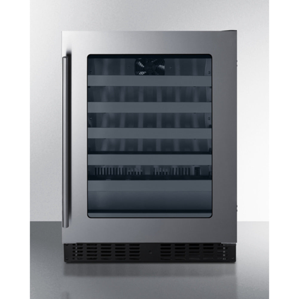 Summit Appliance Shallow Depth Series 24" Black Finish Built-In Wine Cellar