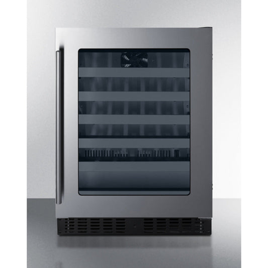 Summit Appliance Shallow Depth Series 24" Black Finish Built-In Wine Cellar